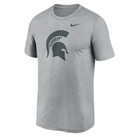 Men's Nike Heather Gray Michigan State Spartans Primetime Legend Logo T-Shirt