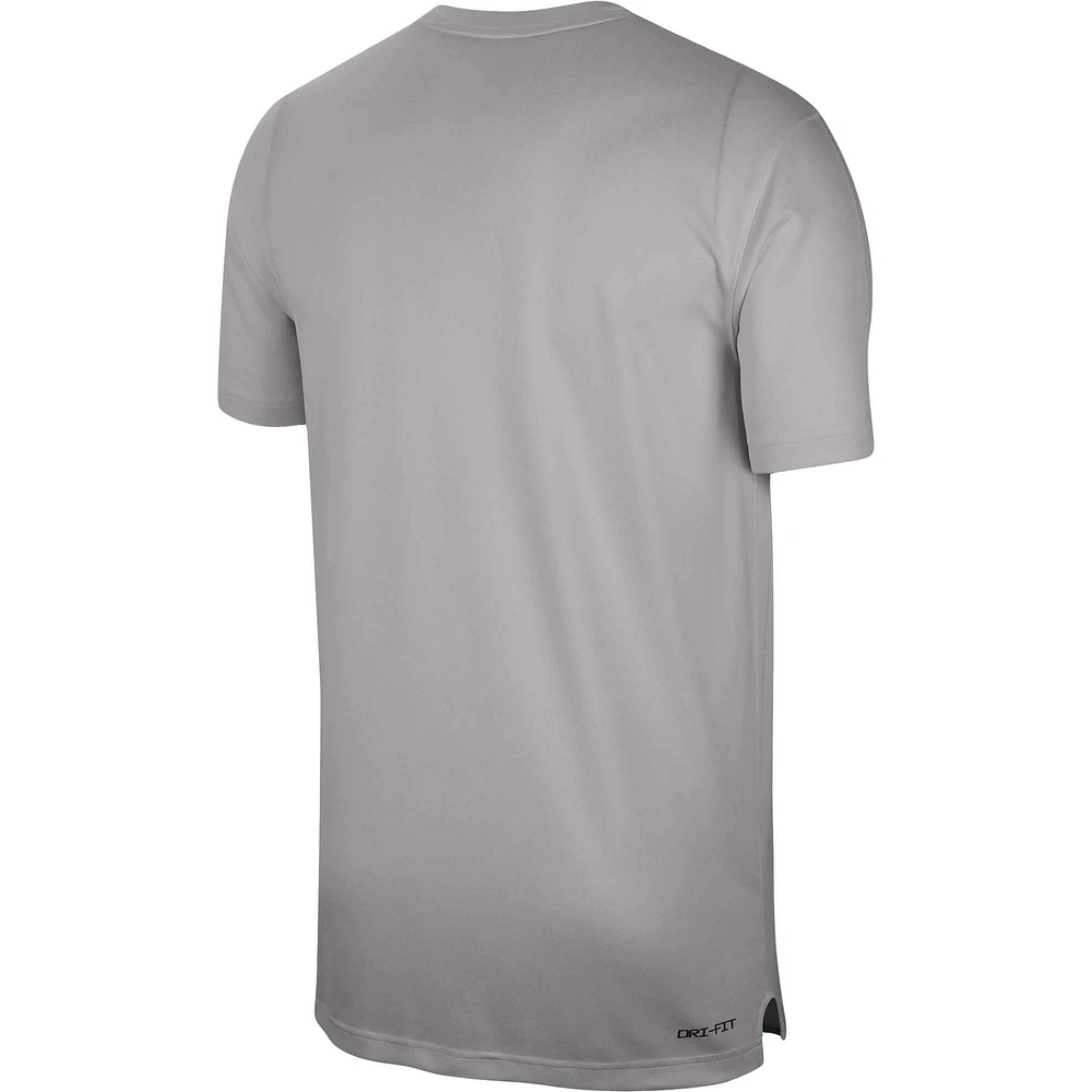 Men's Nike  Heather Gray Michigan State Spartans Sideline Coaches Performance Top