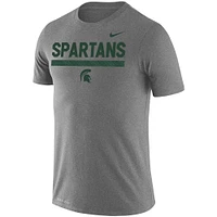 Men's Nike Heathered Gray Michigan State Spartans Team DNA Legend Performance T-Shirt