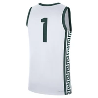 Men's Nike #1 White Michigan State Spartans Home Replica Jersey