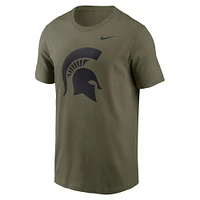 Men's Nike Olive Michigan State Spartans 2024 Military Appreciation Tonal Logo Performance T-Shirt