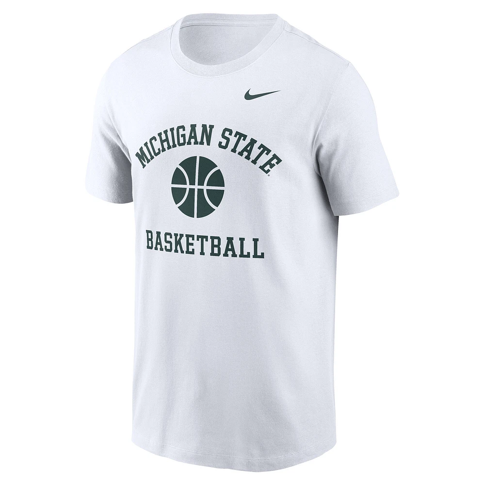 Men's Nike White Michigan State Spartans Basketball Icon T-Shirt