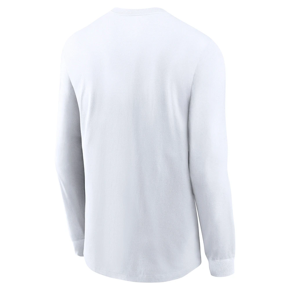T-shirt à manches longues Nike Michigan State Spartans Basketball Icon Two-Hit pour homme, blanc