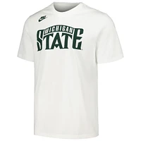 T-shirt Nike Michigan State Spartans Basketball Retro 2-Hit pour homme, blanc