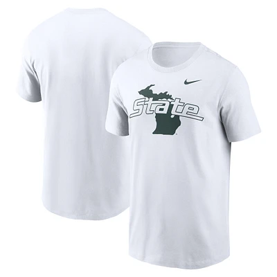T-shirt Nike blanc pour homme, Michigan State Spartans, Campus Local