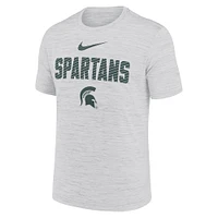 Men's Nike White Michigan State Spartans Campus Slant Velocity Performance T-Shirt