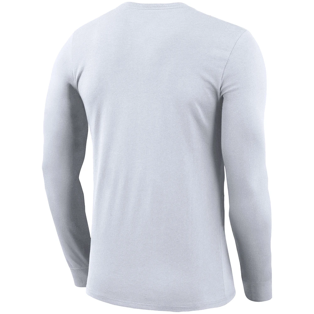 T-shirt à manches longues Nike Michigan State Spartans Legend Wordmark Performance pour homme - Blanc