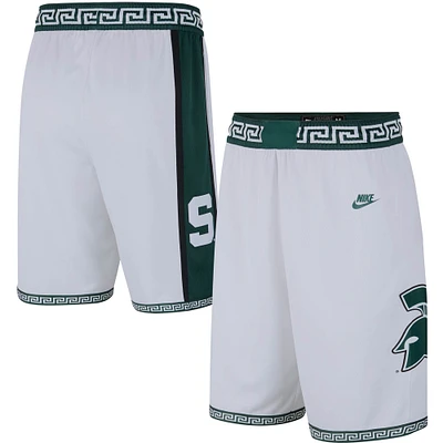 Short de basketball rétro Nike Michigan State Spartans Limited pour homme, blanc