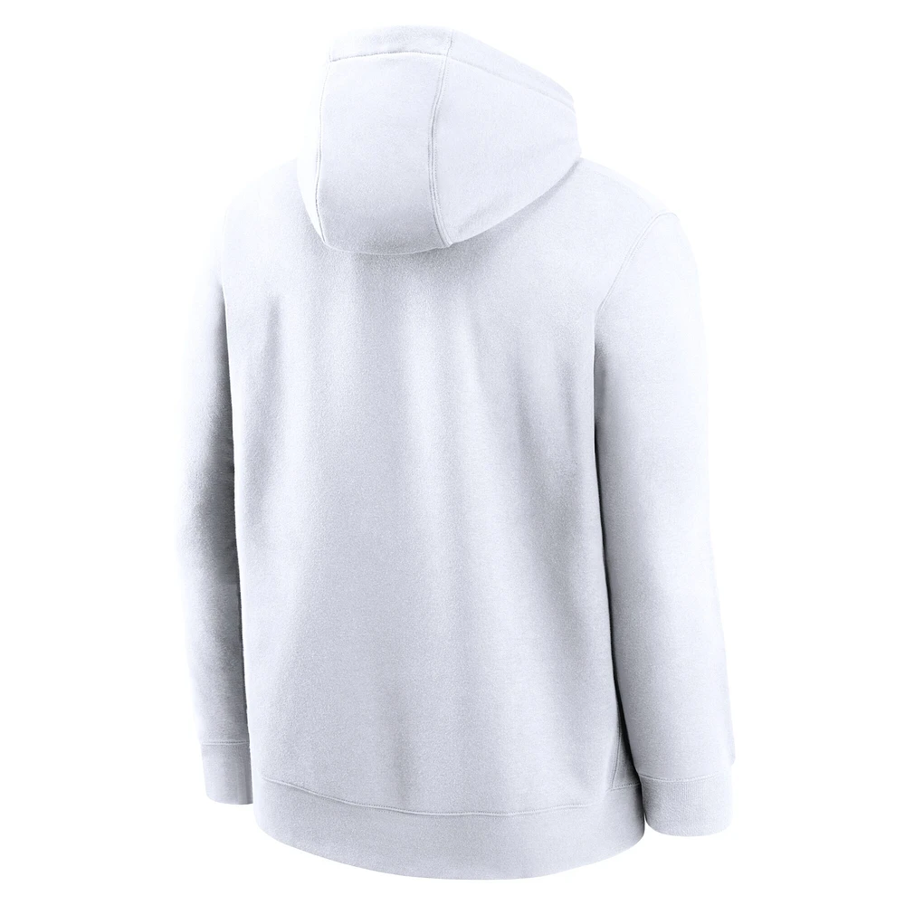 Men's Nike White Michigan State Spartans Primetime Alternate Logo Club Fleece Pullover Hoodie