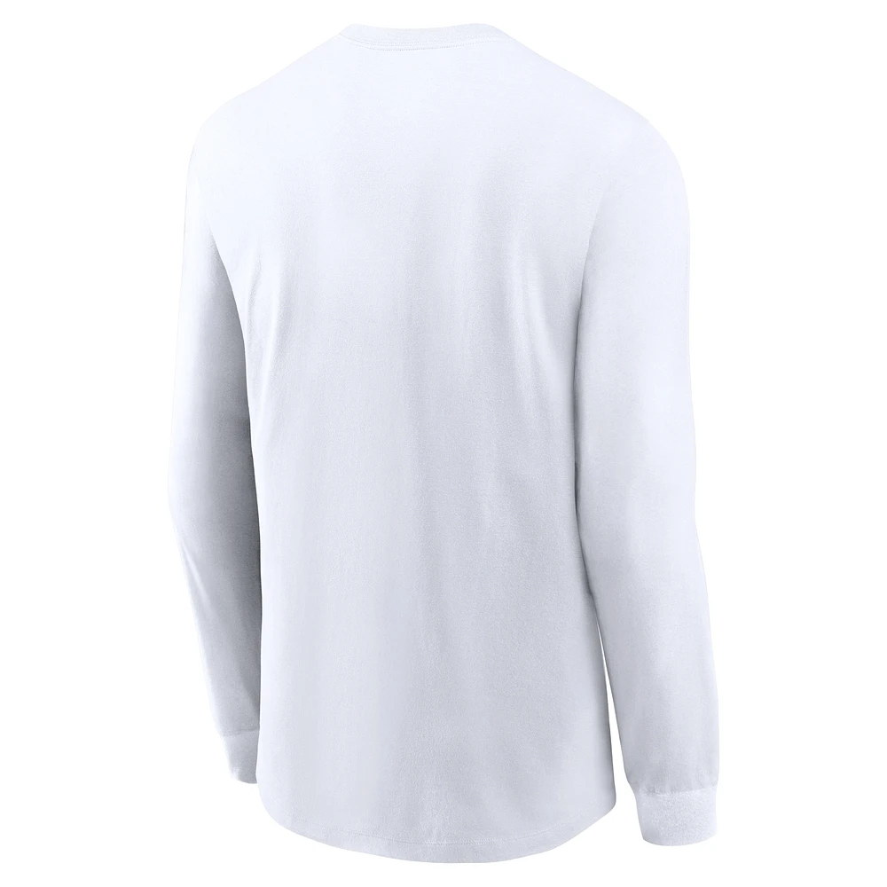 Men's Nike White Michigan State Spartans Primetime Classic Location Long Sleeve T-Shirt