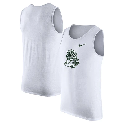 Débardeur de performance à logo vintage Nike Michigan State Spartans pour homme blanc