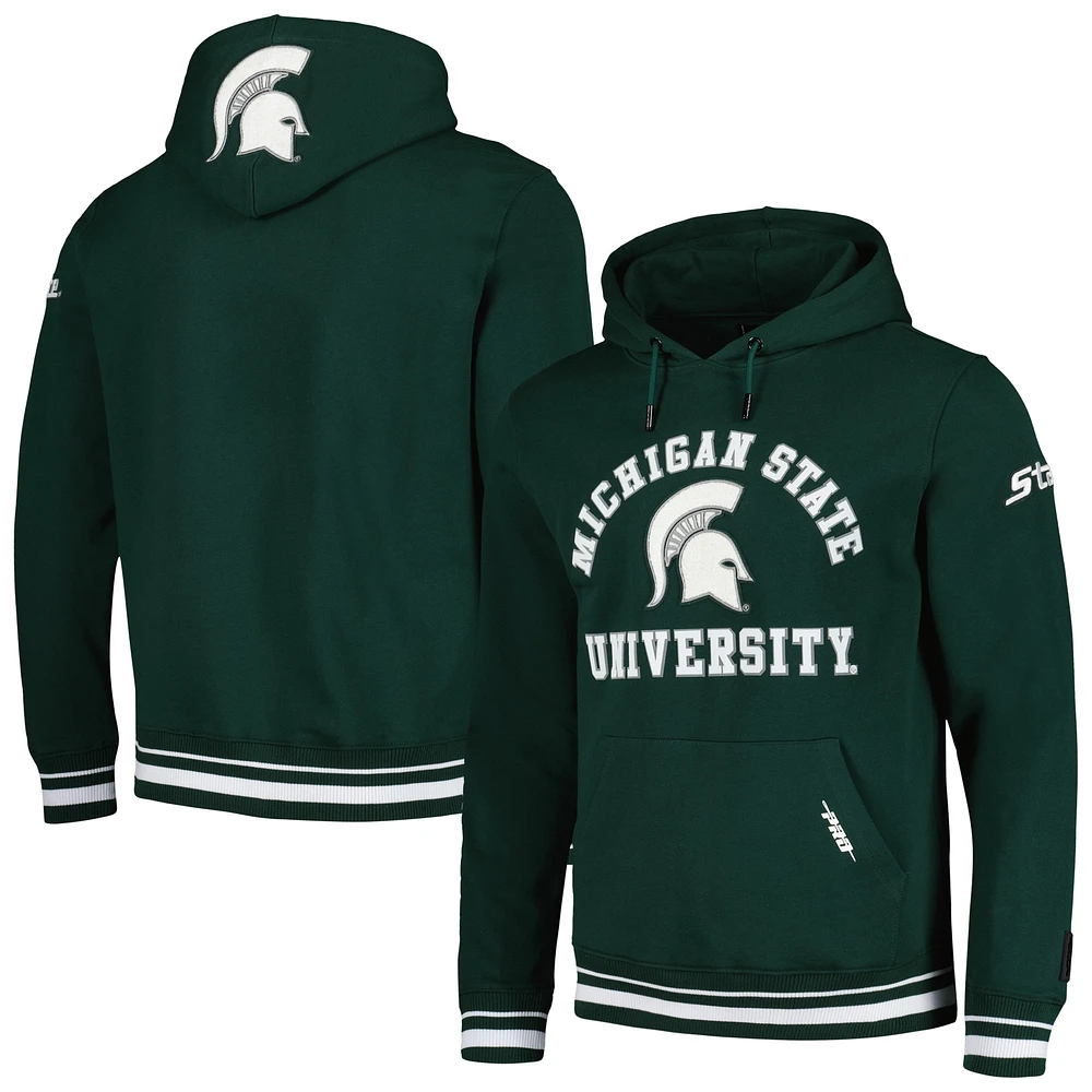 Men's Pro Standard Green Michigan State Spartans Classic Stacked Logo Pullover Hoodie