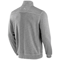 Men's Tommy Bahama Gray Michigan State Spartans Tobago Bay Half-Zip Tri-Blend Top