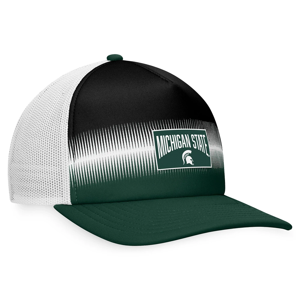 Men's Top of the World Green/Black Michigan State Spartans Daybreak Foam Trucker Adjustable Hat