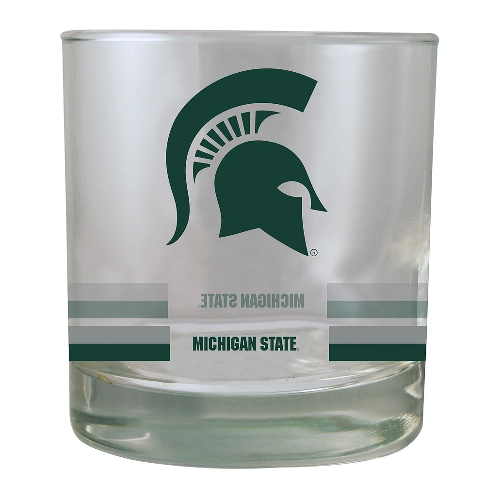 Michigan State Spartans 10oz. Banded Rocks Glass