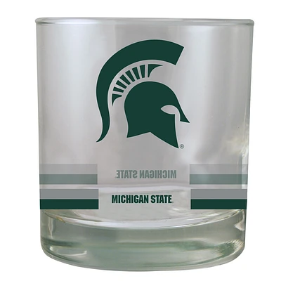 Michigan State Spartans 10oz. Banded Rocks Glass