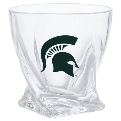 Spartiates de l'État du Michigan 11oz. Verre à roches incurvées avec logo