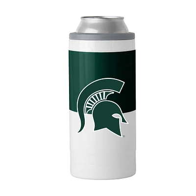 Glacière mince à blocs de couleurs de 12 oz des Spartans de l'État du Michigan
