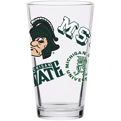 Spartiates de l'État du Michigan 16 oz. Verre à pinte vintage Medley