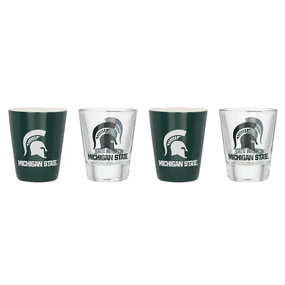 Ensemble de quatre verres à shot des Spartans de l'État du Michigan