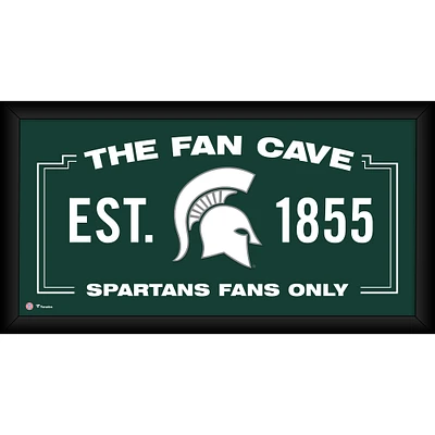 Michigan State Spartans Framed 10" x 20" Fan Cave Collage