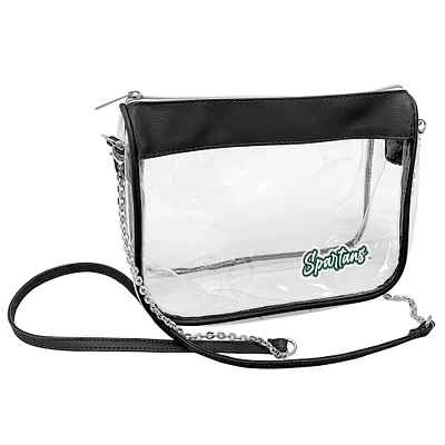 Michigan State Spartans Hype Stadium Sac à bandoulière transparent