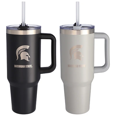 The Memory Company Spartans de l'État du Michigan 46oz. Ensemble de deux gobelets colossaux en acier inoxydable Home/Away