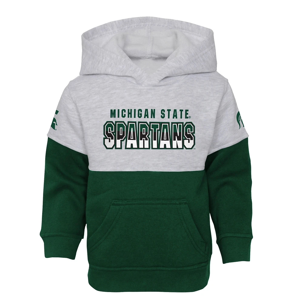 Ensemble sweat à capuche et pantalon pour enfant en bas âge gris chiné/vert Michigan State Spartans Playmaker