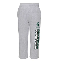 Ensemble sweat à capuche et pantalon pour enfant en bas âge gris chiné/vert Michigan State Spartans Playmaker