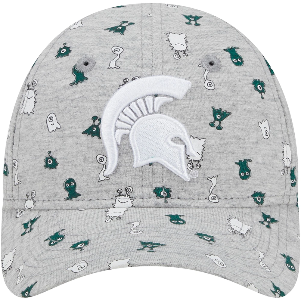 Casquette flexible 9FORTY New Era pour tout-petit, Michigan State Spartans, imprimé critter, gris chiné