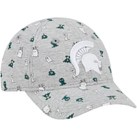 Casquette flexible 9FORTY New Era pour tout-petit, Michigan State Spartans, imprimé critter, gris chiné
