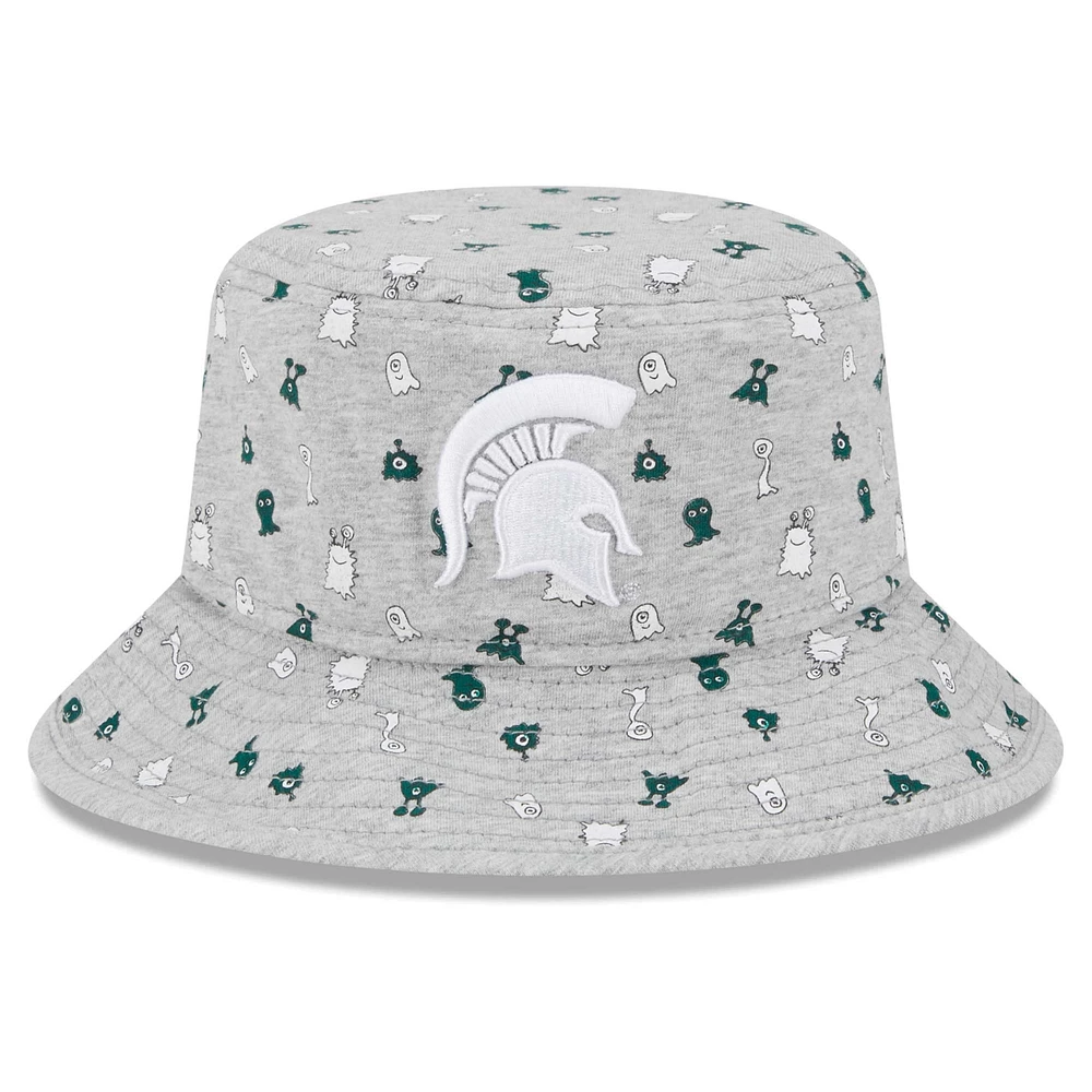Chapeau bob New Era pour tout-petit, gris chiné, Michigan State Spartans Critter