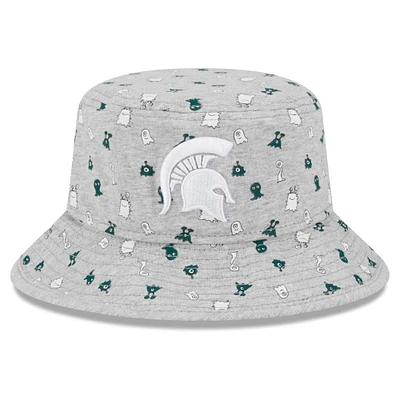Chapeau bob New Era pour tout-petit, gris chiné, Michigan State Spartans Critter