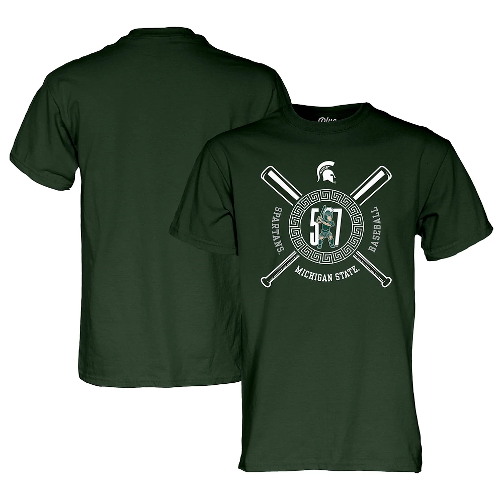 Unisex Blue 84 Green Michigan State Spartans 517 Day Baseball T-Shirt
