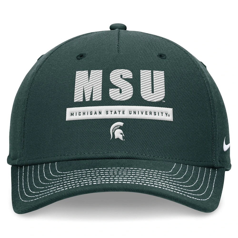 Unisex Nike Green Michigan State Spartans 2024 Sideline Rise Adjustable Hat