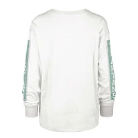 T-shirt à manches longues '47 crème Michigan State Spartans Statement SOA 3-Hit pour femmes