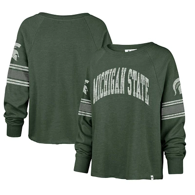 T-shirt court à manches longues raglan Allie Modest '47 pour femmes, Michigan State Spartans, vert