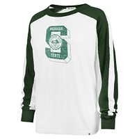 T-shirt blanc à manches longues '47 Michigan State Spartans Premier Caribou Raglan pour femmes