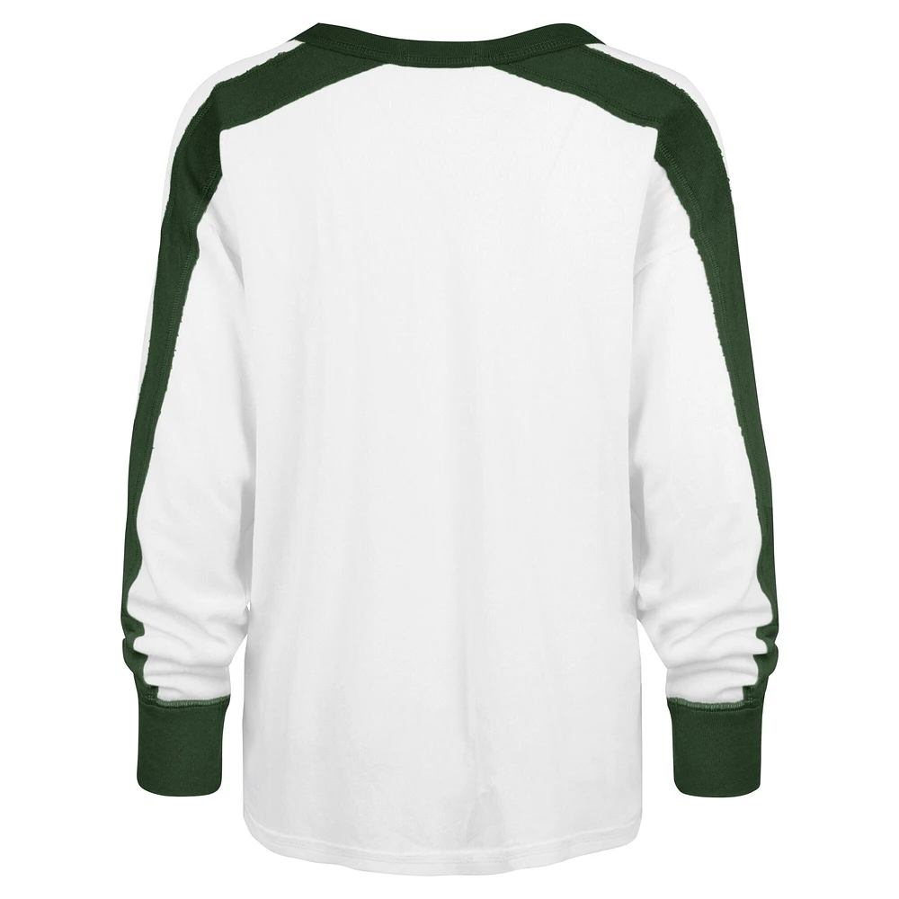 T-shirt blanc à manches longues '47 Michigan State Spartans Premier Caribou Raglan pour femmes