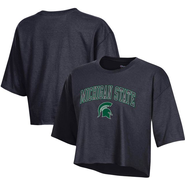 T-shirt court noir Champion des Spartans de l'État du Michigan pour femmes