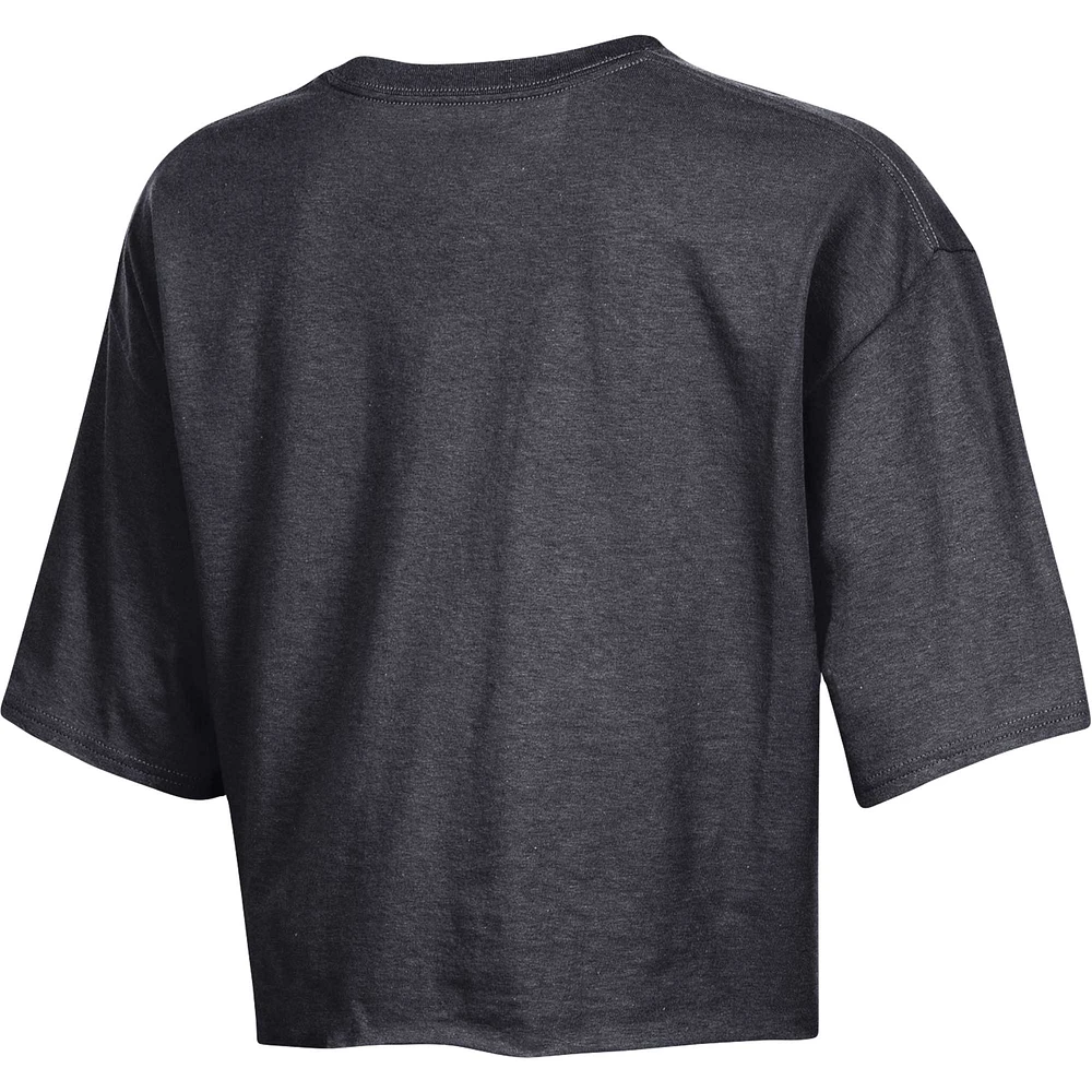 T-shirt court pour femme Champion Heather Charcoal Michigan State Spartans Boyfriend