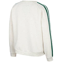Women's Colosseum Natural Michigan State Spartans I'm Gorgeous Speckled Fleece Raglan Pullover Sweatshirt