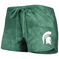 Women's Concepts Sport Green Michigan State Spartans Billboard Tie-Dye Tank and Shorts Sleep Set