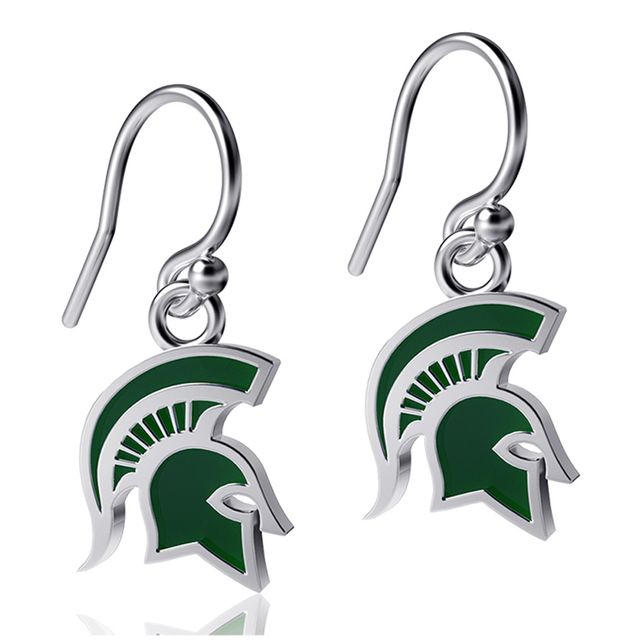 Dayna Designs Boucles d'oreilles pendantes en émail argent Spartans de l'État du Michigan pour femme
