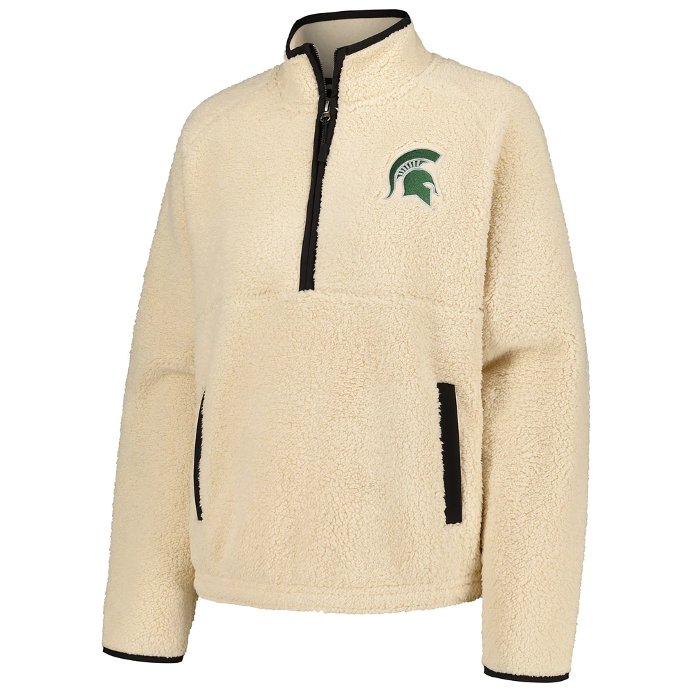 Women's Natural Michigan State Spartans Everest Half-Zip Sweatshirt