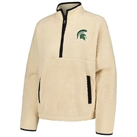 Women's Natural Michigan State Spartans Everest Half-Zip Sweatshirt
