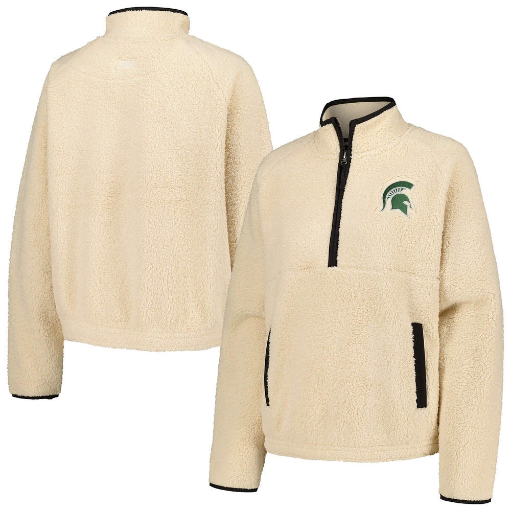 Women's Natural Michigan State Spartans Everest Half-Zip Sweatshirt
