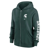 Women's Nike Green Michigan State Spartans Lockup Phoenix Full-Zip Hoodie