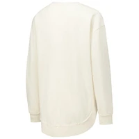Women's Pressbox  Cream Michigan State Spartans Poncho Fleece Crew Sweatshirt