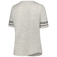 Women's Profile Heather Gray Michigan State Spartans Plus Striped Lace-Up V-Neck T-Shirt